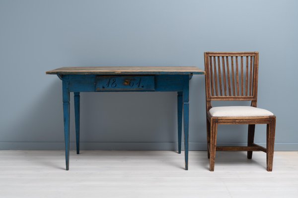 19th Century Swedish Gustavian Style Blue Country Desk-MJF-1252350