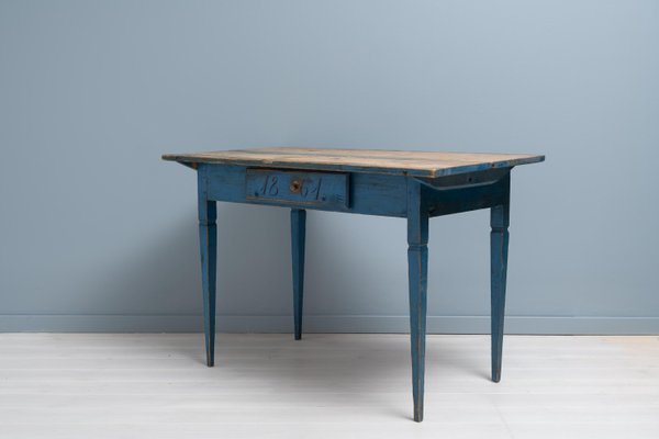 19th Century Swedish Gustavian Style Blue Country Desk-MJF-1252350