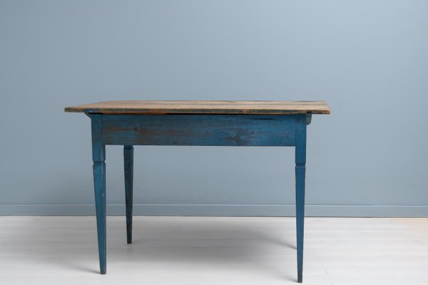 19th Century Swedish Gustavian Style Blue Country Desk-MJF-1252350