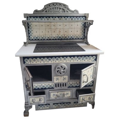 19th Century Swedish Metal and Tile Stove-TCS-1744353