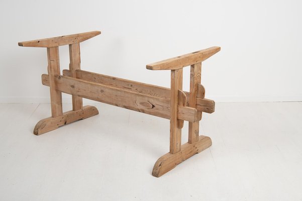 19th Century Swedish Pine Country Dining Trestle Table-MJF-984203