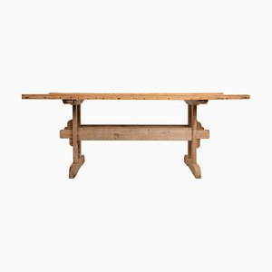 19th Century Swedish Pine Country Dining Trestle Table-MJF-984203