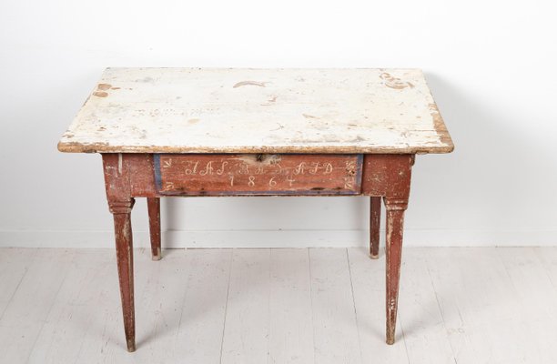 19th-Century Swedish Pine Gustavian Country Side Table-MJF-937034