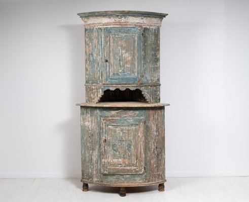 19th Century Swedish Rustic Country Corner Cabinet-MJF-1422527