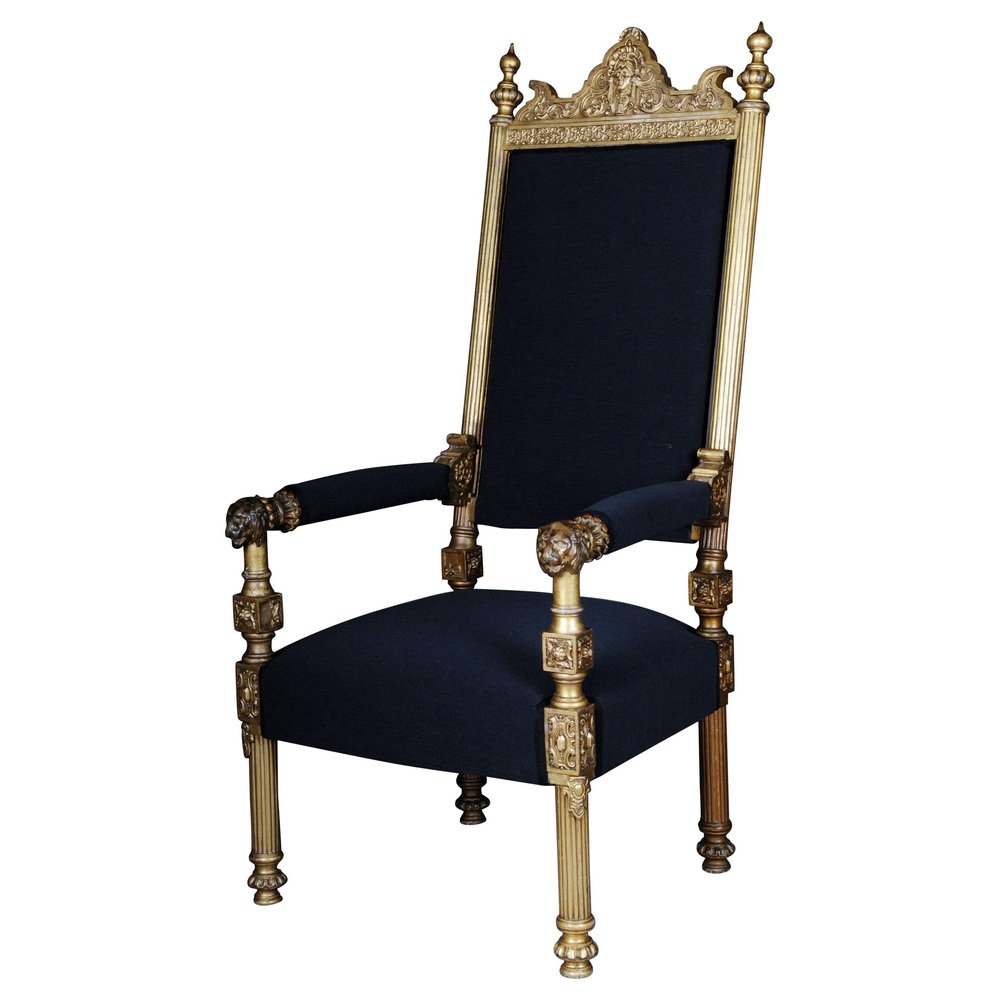 19th Century Throne Armchair attributed to Johann Heinrich Strack