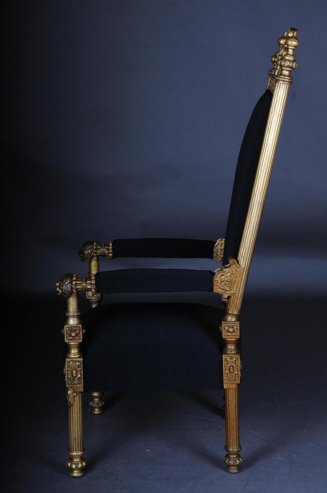 19th Century Throne Armchair attributed to Johann Heinrich Strack