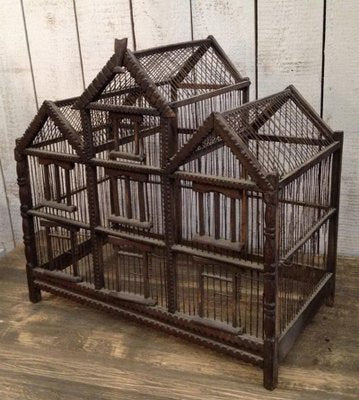 19th Century Tramp Art Birdcage-BA-658398