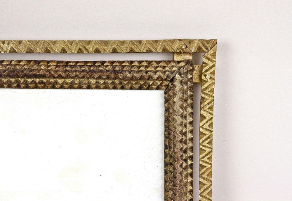 19th Century Tramp Art Gilt Rustic Photo Frame, Austria, 1870s