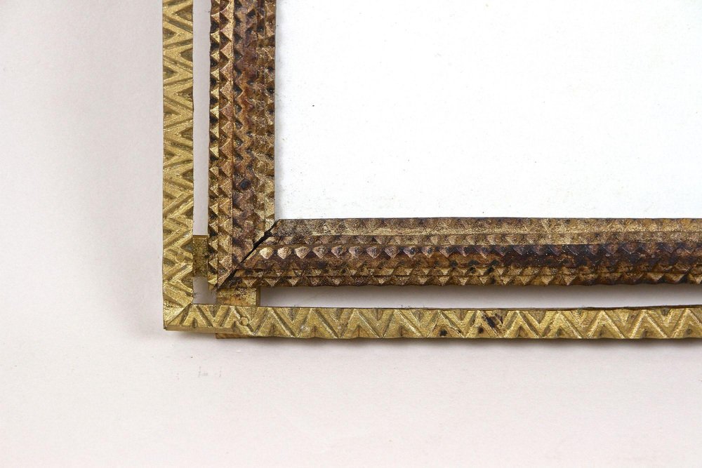 19th Century Tramp Art Gilt Rustic Photo Frame, Austria, 1870s