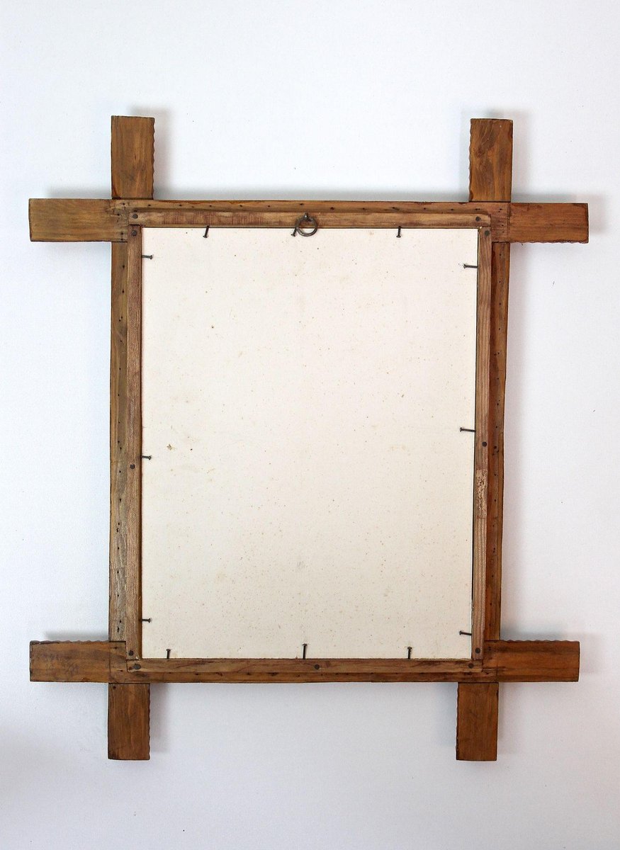 19th Century Tramp Art Wall Mirror, Austria, 1880s