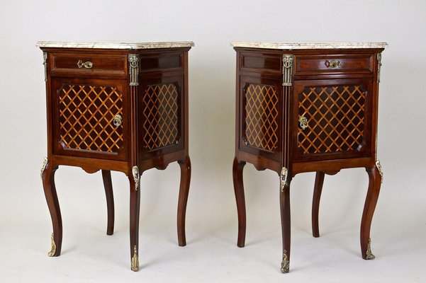 19th Century Transitional Pillar Nightstands, France, 1870s, Set of 2-TQA-1446918