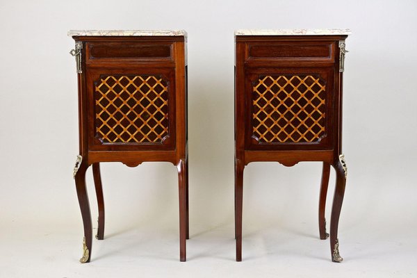 19th Century Transitional Pillar Nightstands, France, 1870s, Set of 2-TQA-1446918