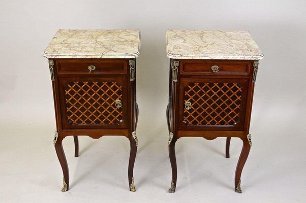 19th Century Transitional Pillar Nightstands, France, 1870s, Set of 2-TQA-1446918