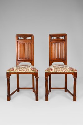 19th Century Victorian Gothic Revival Chairs in Carved Walnut, Set of 2-XNH-698853