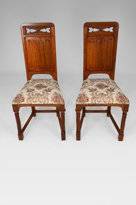 19th Century Victorian Gothic Revival Chairs in Carved Walnut, Set of 2-XNH-698853