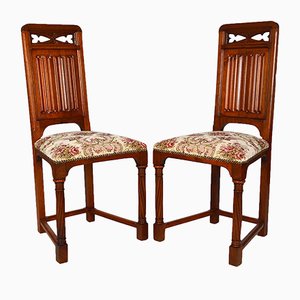 19th Century Victorian Gothic Revival Chairs in Carved Walnut, Set of 2-XNH-698853