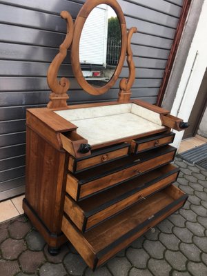 19th Century Walnut and Marble Dressing Table-WQQ-657647