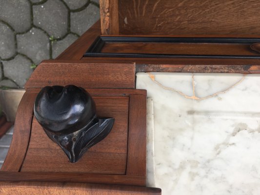 19th Century Walnut and Marble Dressing Table-WQQ-657647