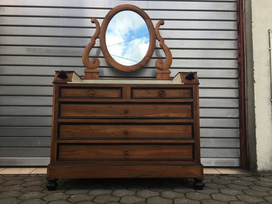 19th Century Walnut and Marble Dressing Table-WQQ-657647