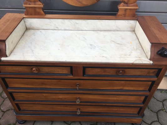 19th Century Walnut and Marble Dressing Table-WQQ-657647