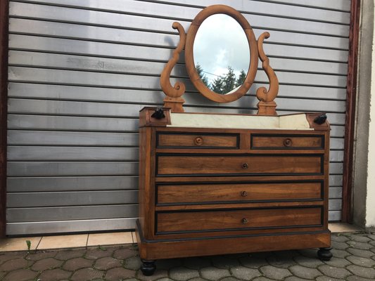 19th Century Walnut and Marble Dressing Table-WQQ-657647