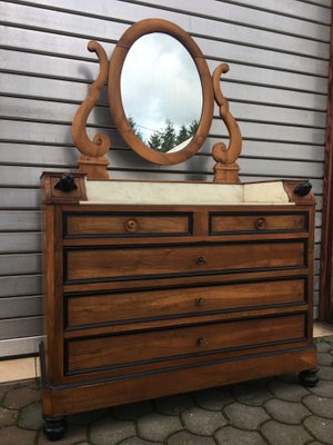 19th Century Walnut and Marble Dressing Table-WQQ-657647