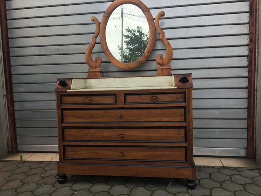 19th Century Walnut and Marble Dressing Table-WQQ-657647