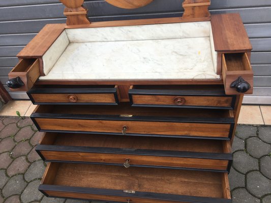 19th Century Walnut and Marble Dressing Table-WQQ-657647