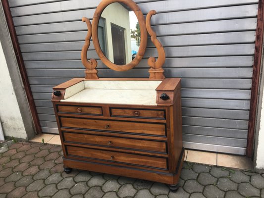 19th Century Walnut and Marble Dressing Table-WQQ-657647