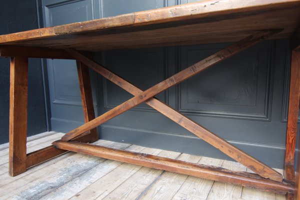 19th Century Walnut and Pine Spanish Trestle Table-TAT-2032436