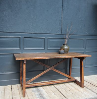 19th Century Walnut and Pine Spanish Trestle Table-TAT-2032436