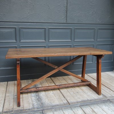 19th Century Walnut and Pine Spanish Trestle Table-TAT-2032436