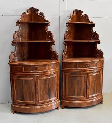 19th Century Walnut Corner Cabinets, Set of 2-RVK-680110