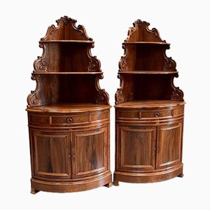 19th Century Walnut Corner Cabinets, Set of 2-RVK-680110