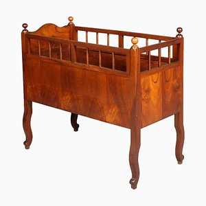 19th Century Walnut Cradle Baby Cot from Bassano's Ebanistery-NJV-730715