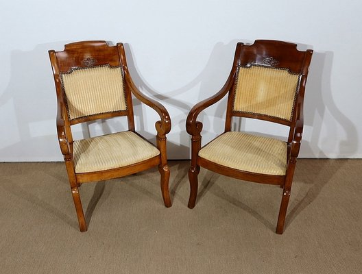 19th Century Walnut Stock Armchairs, Set of 2-RVK-1179111