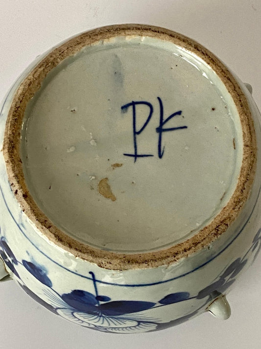 19th Century White and Blue Delft Faïence Pot, Netherlands