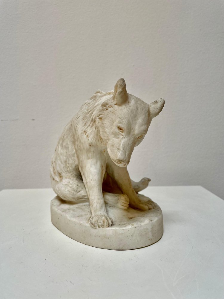 19th Century White Ceramic Bear Sculpture by Stellmacher Teplitz