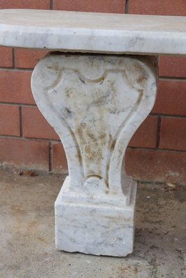 19th Century White Marble Garden Bench-DCO-1449778