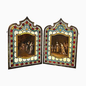 19th Century Window Panels in Stained Glass, Set of 2-UCH-1804971