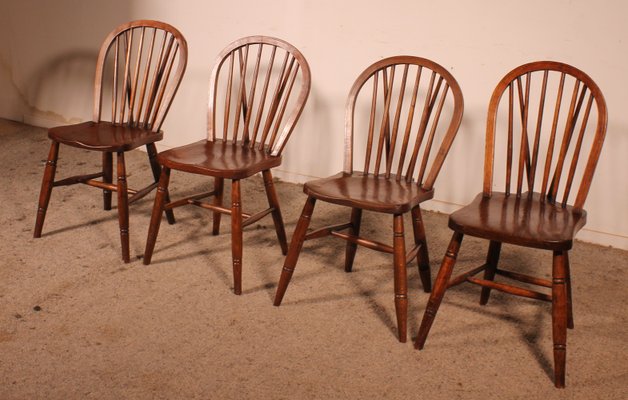 19th Century Windsor Chairs, Set of 4-HPU-2018248