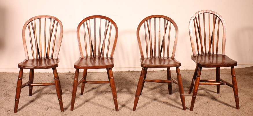 19th Century Windsor Chairs, Set of 4-HPU-2018248