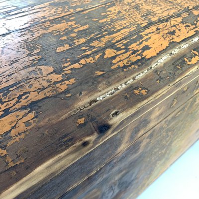 19th Century Wooden Chest or Floor Trunk in Original Paint-TZ-780148