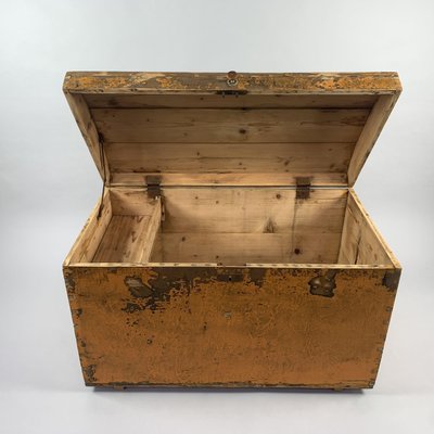 19th Century Wooden Chest or Floor Trunk in Original Paint-TZ-780148