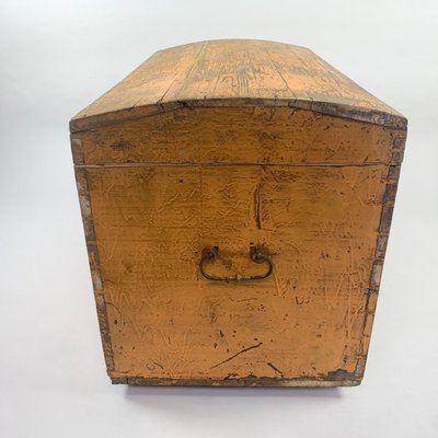 19th Century Wooden Chest or Floor Trunk in Original Paint-TZ-780148