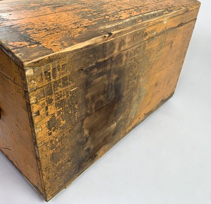 19th Century Wooden Chest or Floor Trunk in Original Paint-TZ-780148