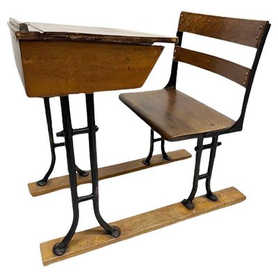 19th Century Wooden Children's School Desk-UCH-1768137