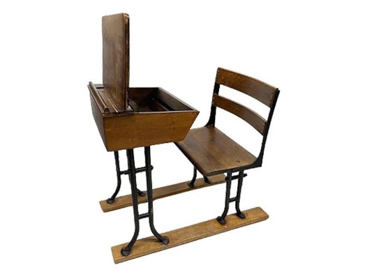 19th Century Wooden Children's School Desk-UCH-1768137