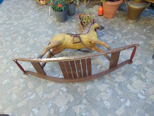 19th Century Wooden Rocking Horse-CAQ-1436326