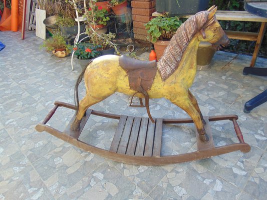 19th Century Wooden Rocking Horse-CAQ-1436326